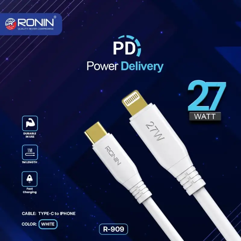 RONIN PD Cable 27w Type-C to iPhone (R-909)