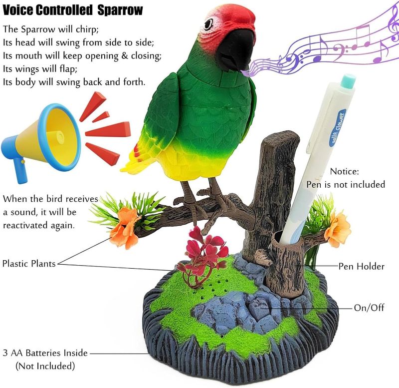 🆔 45 - Talking Parrot Electric Toy . . . . . . . . . . . . . . . . . . . . . . . . . . . . . . . . . . . . . . . . . . . . . . . . . . . . . . . . . . . . . . . . . . . . . . . . . . . . . . . . 🔴#Tags, (Interactive Sound Activated Bird Toy, Realistic Feathered Parrot Figure, Kids Voice Repeating Toy Gift, Electric Singing Dancing Bird, Bedroom Decorative Parrot Model)
