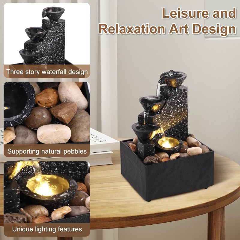 🆔 002 - Mini Desktop Indoor Fountain Waterfall with LED + Silent Pump . . . . . . . . . . . . . . . . . . . . . . . . . . . . . . . . . . . . . . . . . . . . . . . . . . . . . . . . . . . . . . . . . . . . . . . . . . . . . . . . 🔴#Tags, (Waterfall Tabletop Decor, Relaxing LED Ambience, FengShui Compact Design, USB Battery Operated Fountain, Home Office Meditation Accessory)