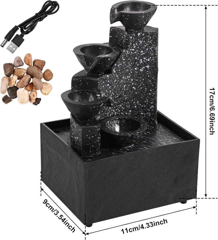 🆔 002 - Mini Desktop Indoor Fountain Waterfall with LED + Silent Pump . . . . . . . . . . . . . . . . . . . . . . . . . . . . . . . . . . . . . . . . . . . . . . . . . . . . . . . . . . . . . . . . . . . . . . . . . . . . . . . . 🔴#Tags, (Waterfall Tabletop Decor, Relaxing LED Ambience, FengShui Compact Design, USB Battery Operated Fountain, Home Office Meditation Accessory)