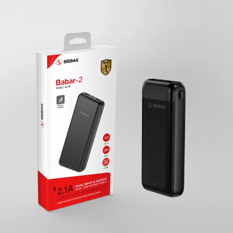 π 830 - SiGMA BABAR-2 Power Bank 20,000mAh, 2.1A (SC-99)