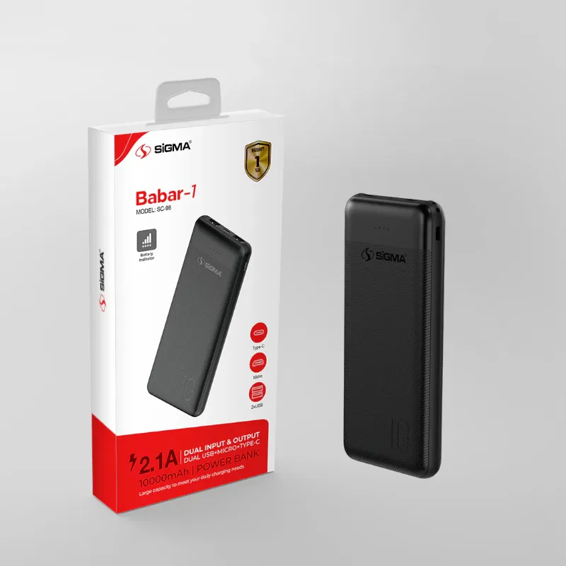 π 829 - SiGMA BABAR-1 Power Bank 10,000mAh, 2.1A (SC-98)