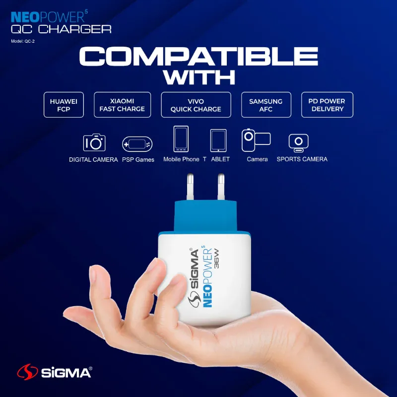 π 848 - SiGMA NEO POWER-5 Mobile Charger, 36w (QC-2)