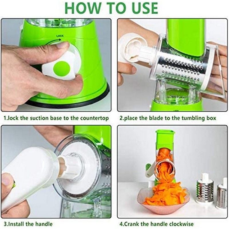 🆔 232 - Multifunctional Manual 3-in-1 Vegetable Rotary Cutter . . . . . . . . . . . . . . . . . . . . . . . . . . . . . . . . . . . . . . . . . . . . . . . . . . . . . . . . . . . . . . . . . . . . . . . . . . . . . . . . 🔴#Tags,(Manual Vegetable Slicer, 3 In 1 Kitchen Grater, Rotary Drum Cutter, Stainless Steel Slicer, Tabletop Cheese Grater)