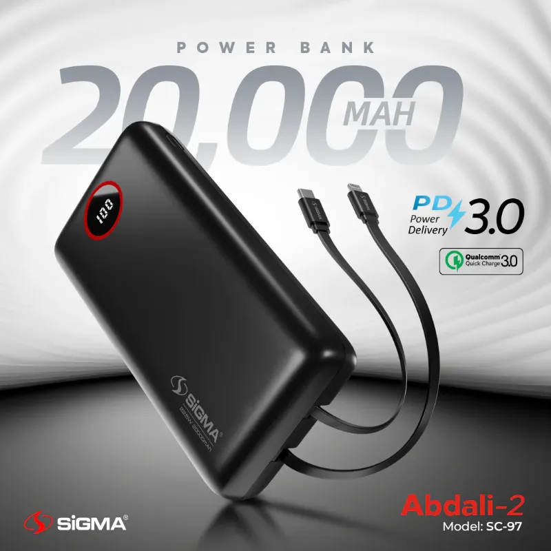 π 833 - SiGMA ABDALI-2 Power Bank 20,000mA, 22.5w (SC-97)