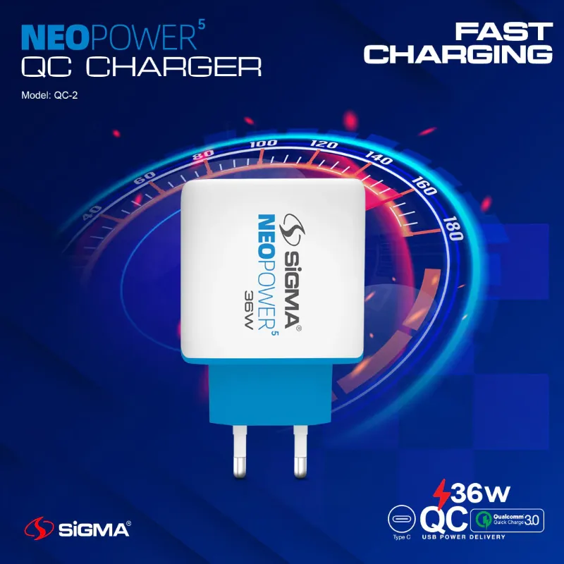 π 848 - SiGMA NEO POWER-5 Mobile Charger, 36w (QC-2)