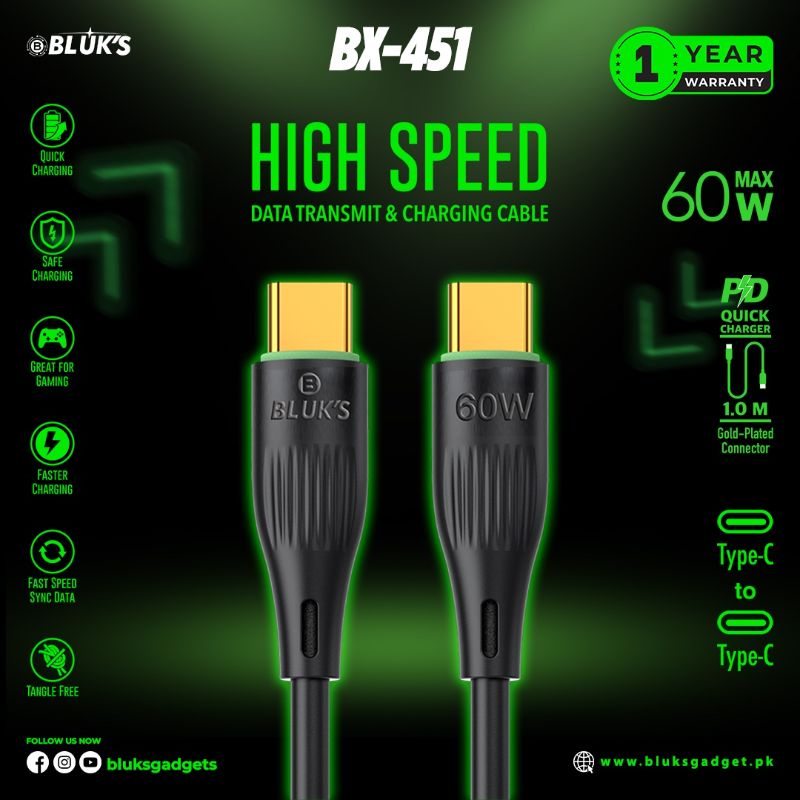 🆔 782 - BLUK's Cable PD to PD 60w (BX-451) . . . . . . . . . . . . . . . . . . . . . . . . . . . . . . . . . . . . . . . . . . . . . . . . . . . . . . . . . . . . . . . . . . . . . . . . . . . . . . . . 🔴#Tags, (Mobile, Cable)