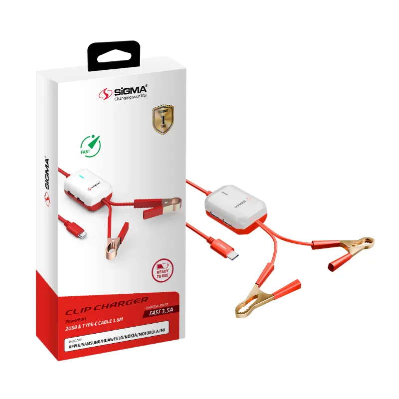 π 839 - SiGMA Clip Charger 3.0A Type-C (Clip-1)