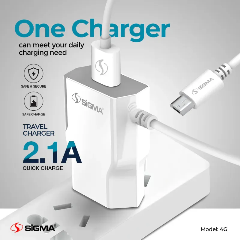 π 853 - SiGMA Travel Mobile Charger Micro, 2.1A (4G)