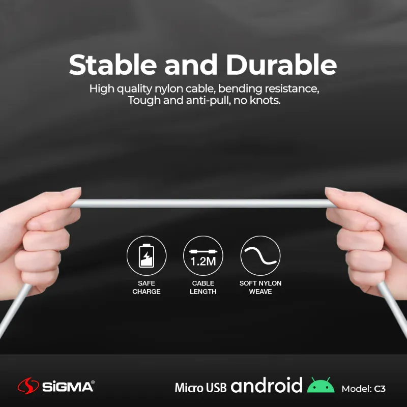 🆔 870 - SiGMA Data Cable Micro, 2.4A (C3)