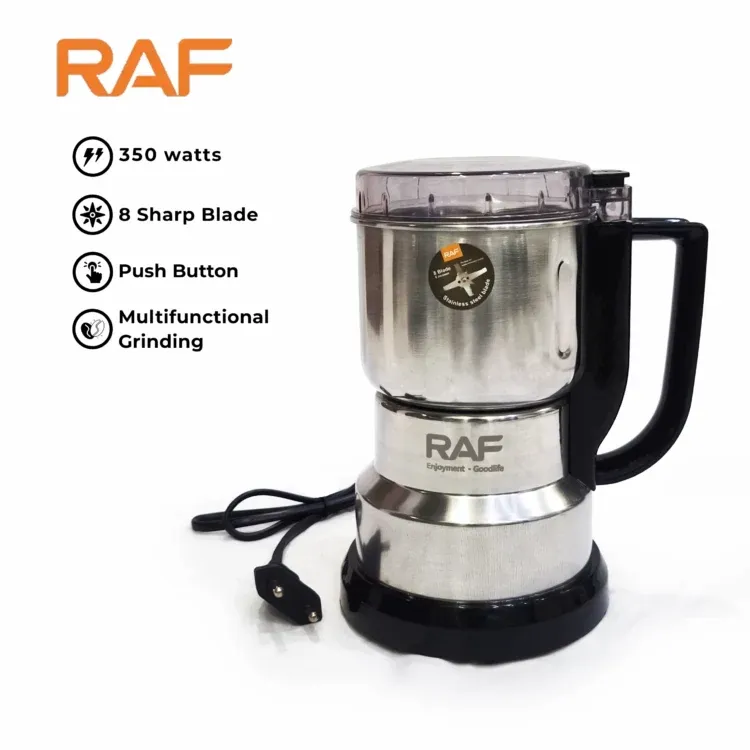 🆔 48 - RAF Spice & Coffee Grinder 350g 8-Blade (R-7117) . . . . . . . . . . . . . . . . . . . . . . . . . . . . . . . . . . . . . . . . . . . . . . . . . . . . . . . . . . . . . . . . . . . . . . . . . . . . . . . . 🔴#Tags, (Electric Coffee Grinder Machine, Stainless Steel Spice Grinder, 350g Capacity Dry Mill, High-Speed Masala Grinder, Compact Kitchen Grinding Device)