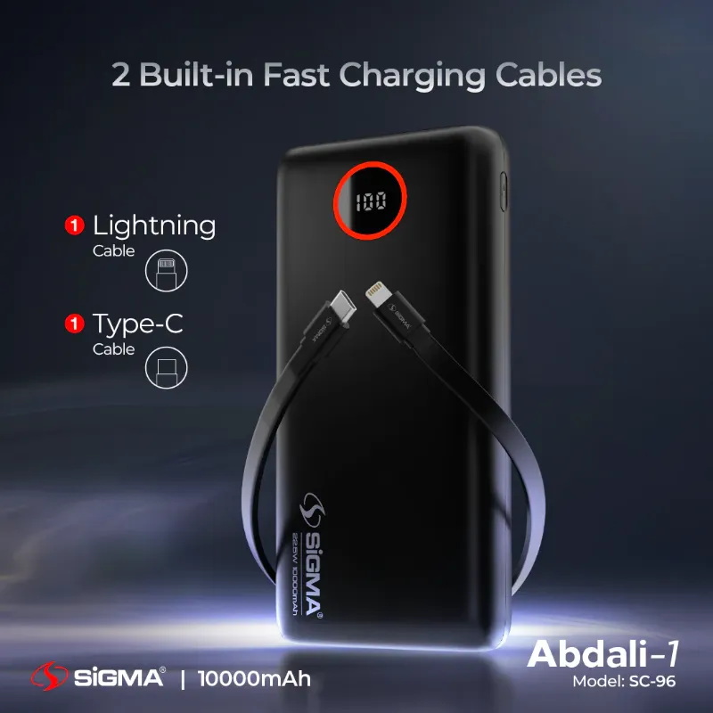 π 832 - SiGMA ABDALI-1 Power Bank 10,000mAh, 22.5w (SC-96)