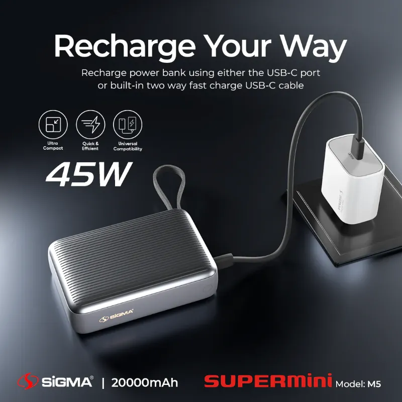π 824 - SiGMA Mini Power Bank 20,000mAh, 45w (M5)