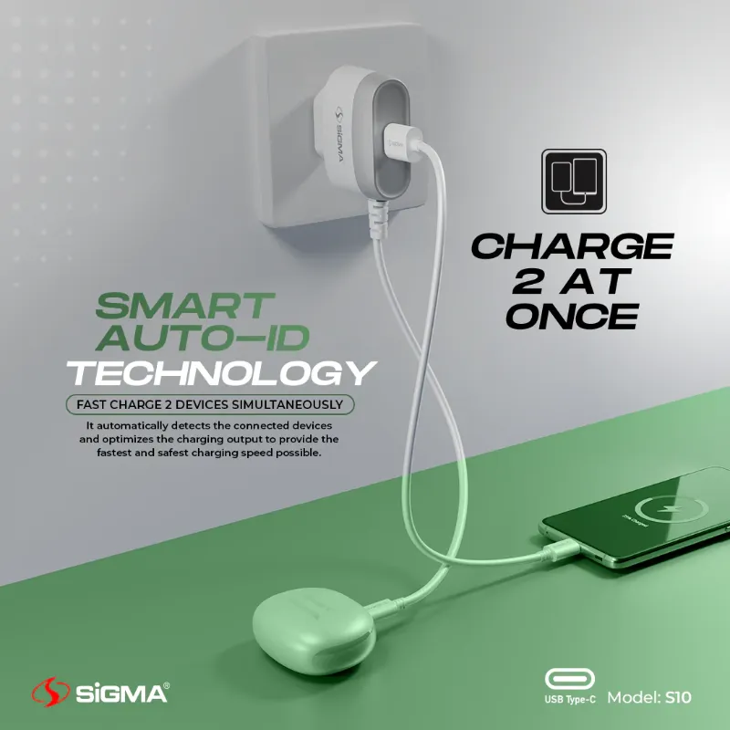 🆔 896 - SiGMA Mobile Charger Built in Cable -- Micro, 2.1A (S10)