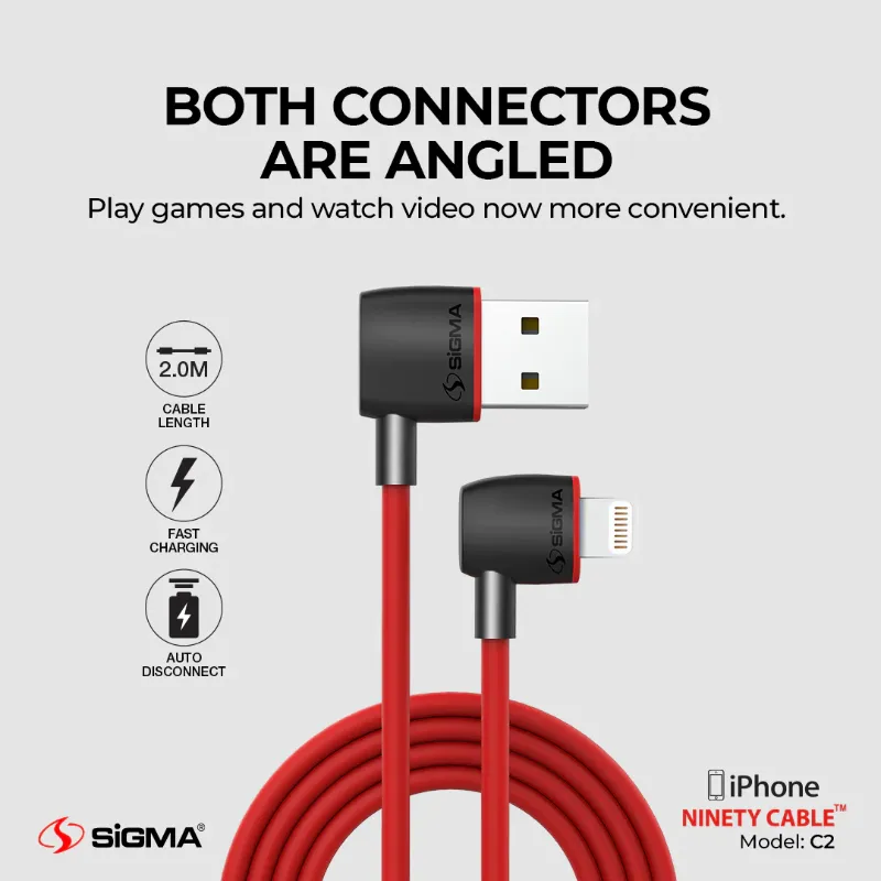 🆔 867 - SiGMA Ninety Cable IOS, 2.4A 2-Meter (C1) . . . . . . . . . . . . . . . . . . . . . . . . . . . . . . . . . . . . . . . . . . . . . . . . . . . . . . . . . . . . . . . . . . . . . . . . . . . . . . . . 🔴#Tags, (Gaming)