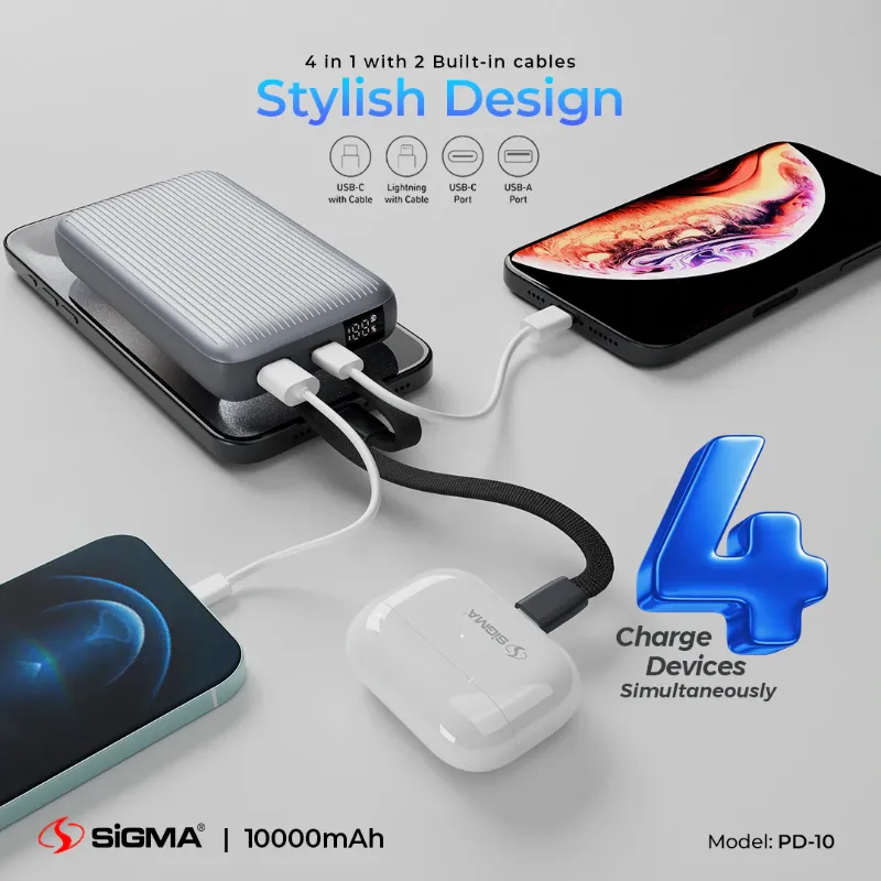 π 826 - SiGMA Power Bank 10,000mAh, 22.5w (PD-10)