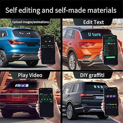 🆔 30 - Car LED Matrix Panel Devil Eyes Programmable and Flexible (Size - 10.5 x 5 inch) . . . . . . . . . . . . . . . . . . . . . . . . . . . . . . . . . . . . . . . . . . . . . . . . . . . . . . . . . . . . . . . . . . . . . . . . . . . . . . . . 🔴#Tags, (DIY Flexible LED Screen, Car Window Display Panel, Bluetooth App Remote Control, IP65 Waterproof Light, Customizable Pixel Animation)
