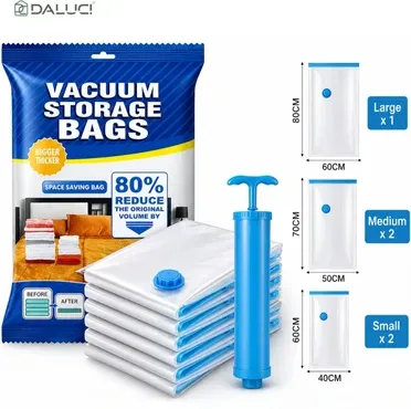 🆔 248 - Vacuum Storage 5-Piece  Bags with Travel Hand Pump . . . . . . . . . . . . . . . . . . . . . . . . . . . . . . . . . . . . . . . . . . . . . . . . . . . . . . . . . . . . . . . . . . . . . . . . . . . . . . . . 🔴#Tags,(Vacuum Storage Bags, Space Saving Bags, Clothes Compression Bags, Travel Organizer Set, Vacuum Seal Bedding Bags)