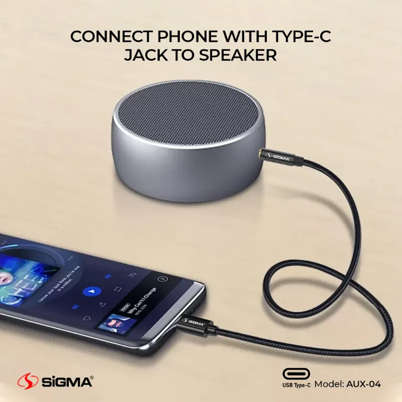 🆔 878 - SiGMA Audio Cable Type-C to 3.5mm (AUX-04)