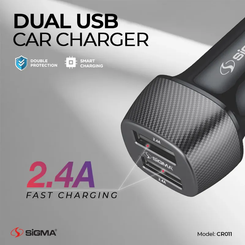 🆔 897 - SiGMA Car Charger, Micro 2.4A (CR011)