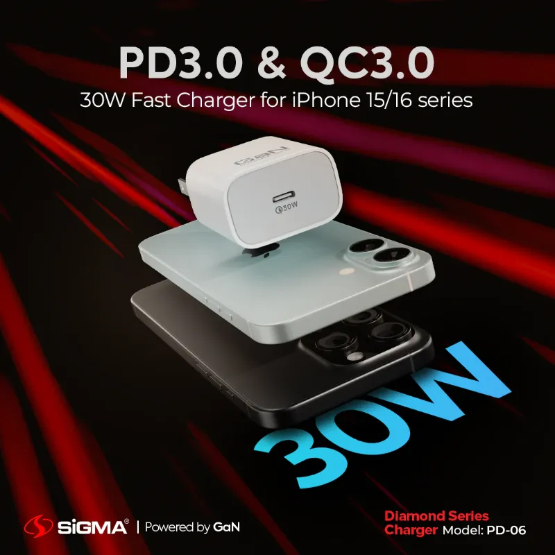 π 851 - SiGMA Diamond Series Mobile Charger, 30w (PD-6)