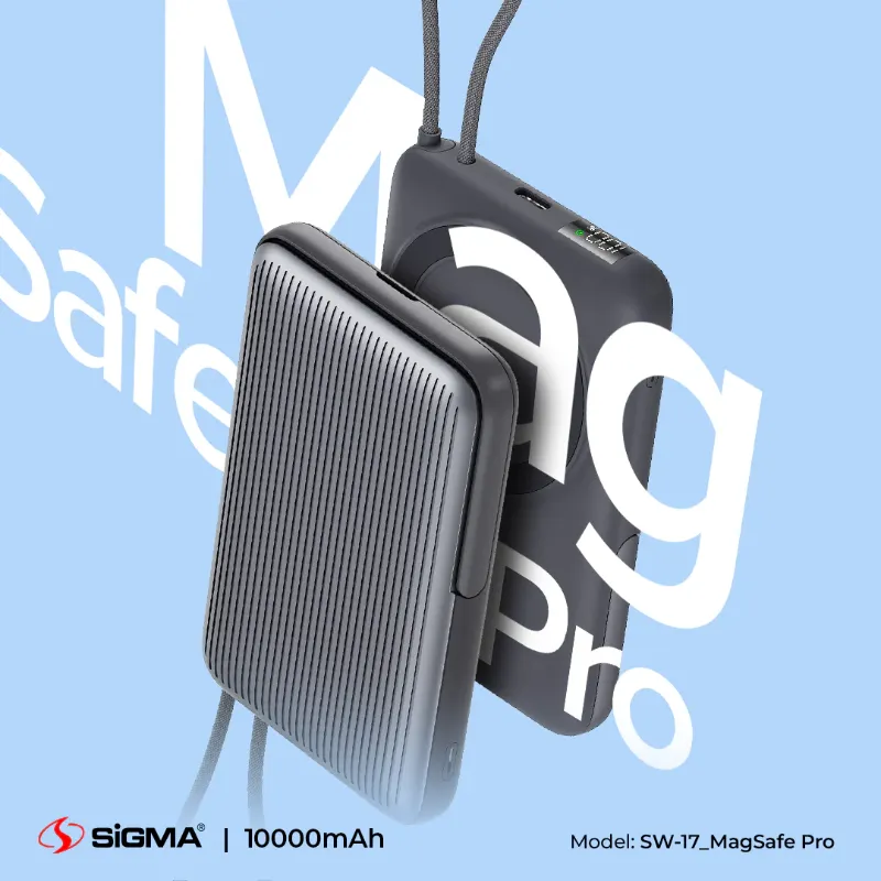 π 825 - SiGMA Wireless Power Bank 10,000mAh MagSafe Pro, 22.5w (SW-17)
