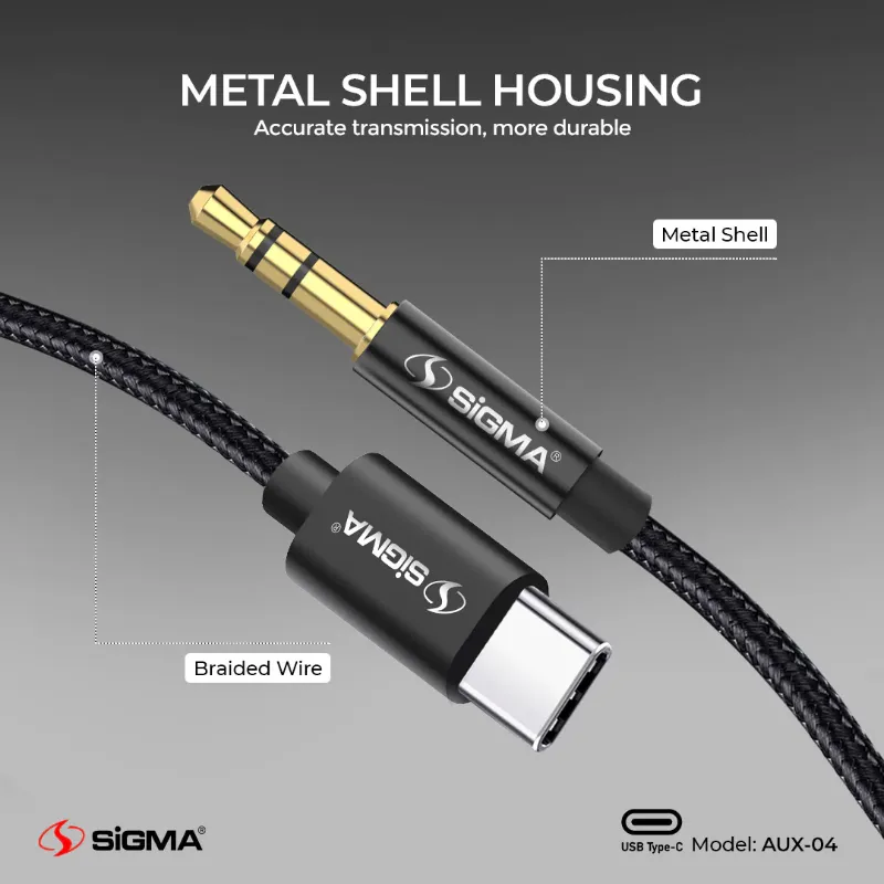 🆔 878 - SiGMA Audio Cable Type-C to 3.5mm (AUX-04)