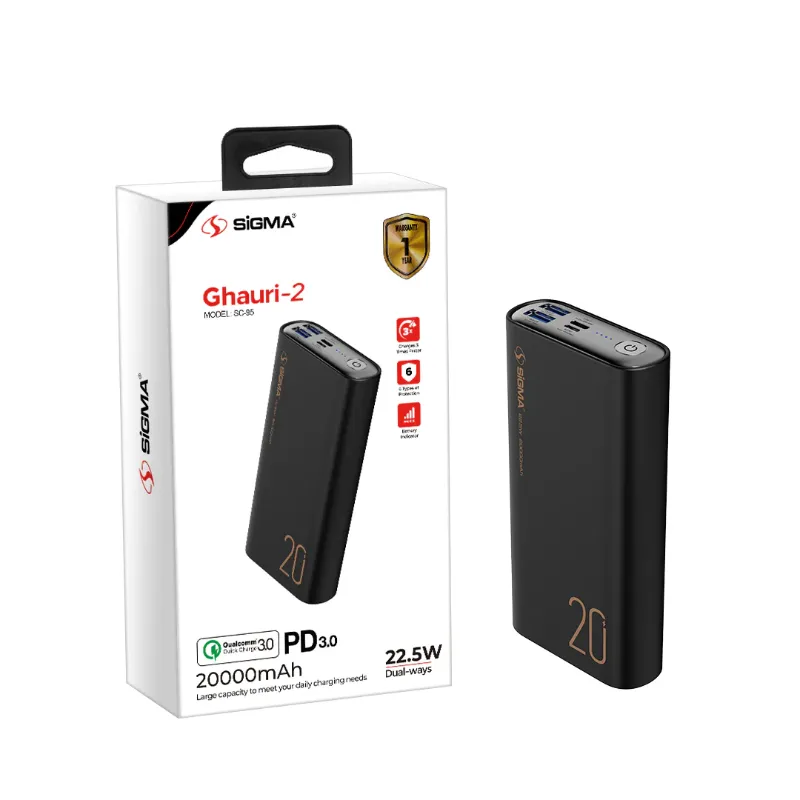 π 835 - SiGMA Ghauri-2 Power Bank 20,000mAh, 22.5w (SC-95)