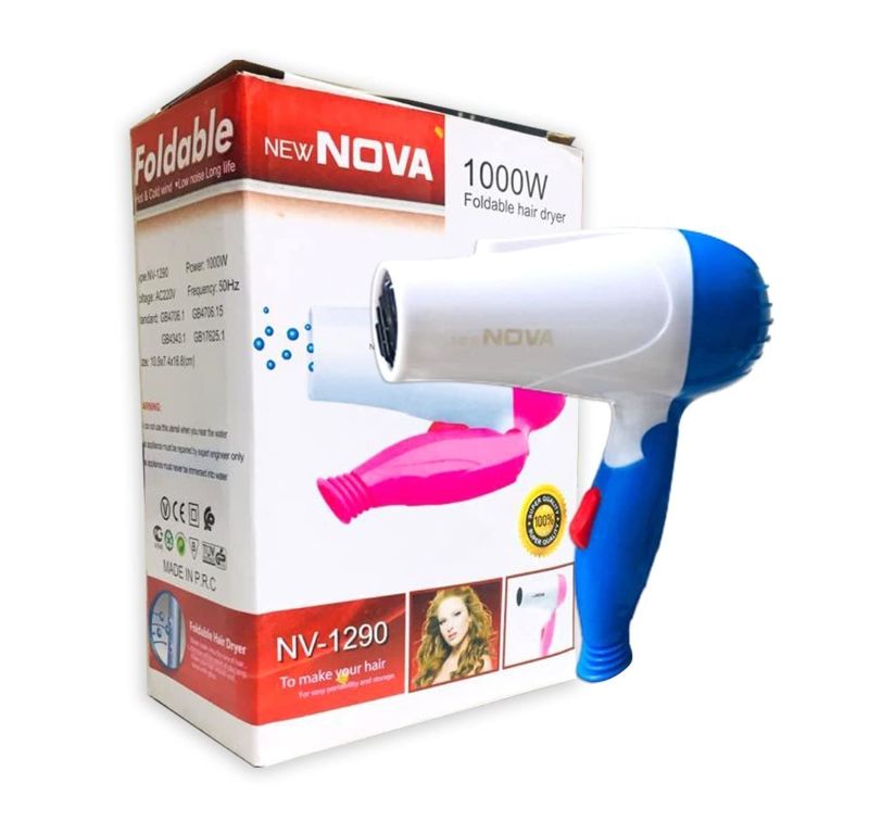 🆔 005 - Nova Foldable Hair Dryer 1000W (NV-1290) . . . . . . . . . . . . . . . . . . . . . . . . . . . . . . . . . . . . . . . . . . . . . . . . . . . . . . . . . . . . . . . . . . . . . . . . . . . . . . . . 🔴#Tags, (Nova Fold Pro 1000W, Foldable Hair Dryer Portable, Professional Hair Styling, Travel Beauty Gadget, Salon Level Drying)
