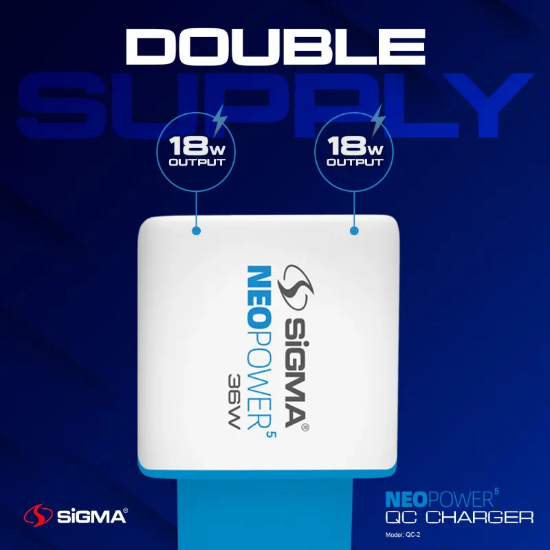 π 848 - SiGMA NEO POWER-5 Mobile Charger, 36w (QC-2)
