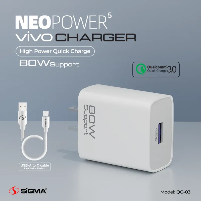 π 845 - SiGMA NEO POWER-5 Mobile Charger, 80w (QC-3)