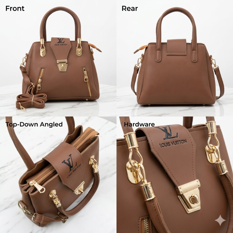 🆔 87 - Louis Vuitton Style Brown Top Handle Ladies Handbag . . . . . . . . . . . . . . . . . . . . . . . . . . . . . . . . . . . . . . . . . . . . . . . . . . . . . . . . . . . . . . . . . . . . . . . . . . . . . . . . 🔴#Tags, (Handbag Tote Purse Fashion Ladies)
