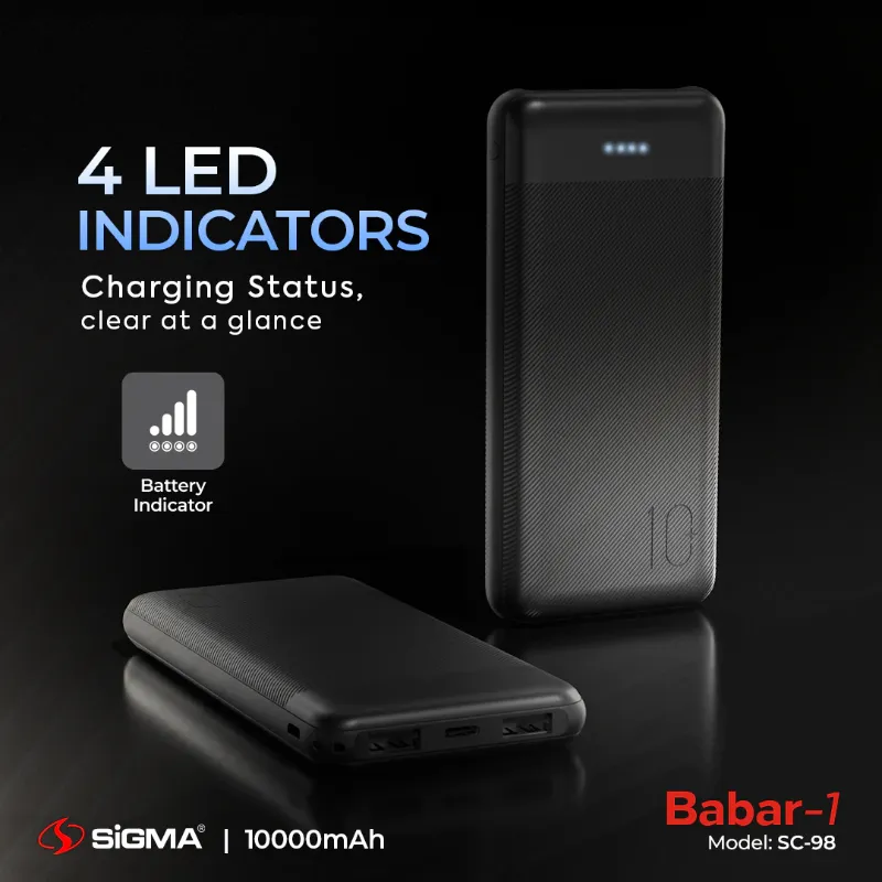 π 829 - SiGMA BABAR-1 Power Bank 10,000mAh, 2.1A (SC-98)