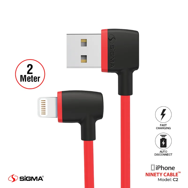 🆔 867 - SiGMA Ninety Cable IOS, 2.4A 2-Meter (C1) . . . . . . . . . . . . . . . . . . . . . . . . . . . . . . . . . . . . . . . . . . . . . . . . . . . . . . . . . . . . . . . . . . . . . . . . . . . . . . . . 🔴#Tags, (Gaming)