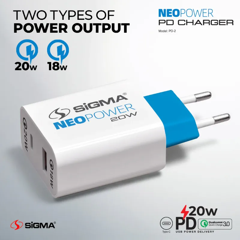 π 847 - SiGMA NEO POWER Mobile Charger, 18w (PD-3)