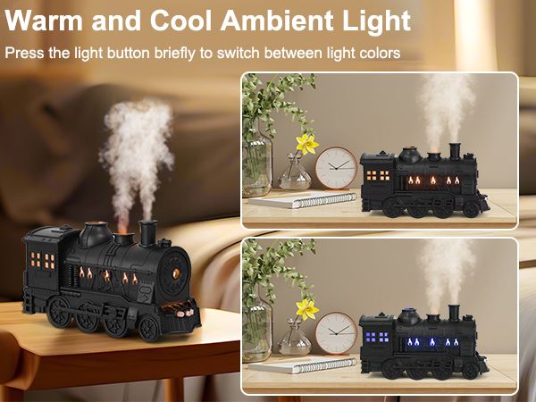 🆔 52 - Steam Train Ultrasonic Air Humidifier . . . . . . . . . . . . . . . . . . . . . . . . . . . . . . . . . . . . . . . . . . . . . . . . . . . . . . . . . . . . . . . . . . . . . . . . . . . . . . . . 🔴#Tags, (Steam Train Design Room Humidifier, 300ml Cool Mist Air Device, Ultrasonic Silent Bedroom Humidifier, Low Power Home Office Mist, Decorative Train Style Vaporizer)