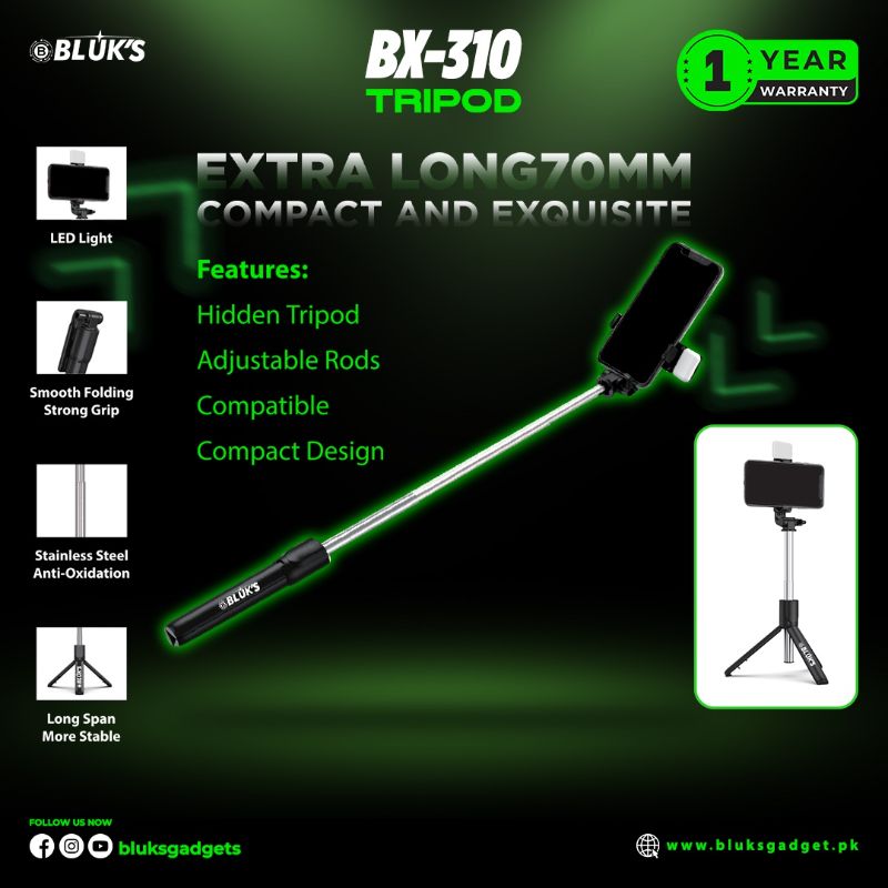 π 794 - BLUK's Selfie Stick + Tripod Stand (BX-310) . . . . . . . . . . . . . . . . . . . . . . . . . . . . . . . . . . . . . . . . . . . . . . . . . . . . . . . . . . . . . . . . . . . . . . . . . . . . . . . . π΄#Tags, (Vlogging, Media, Photography)