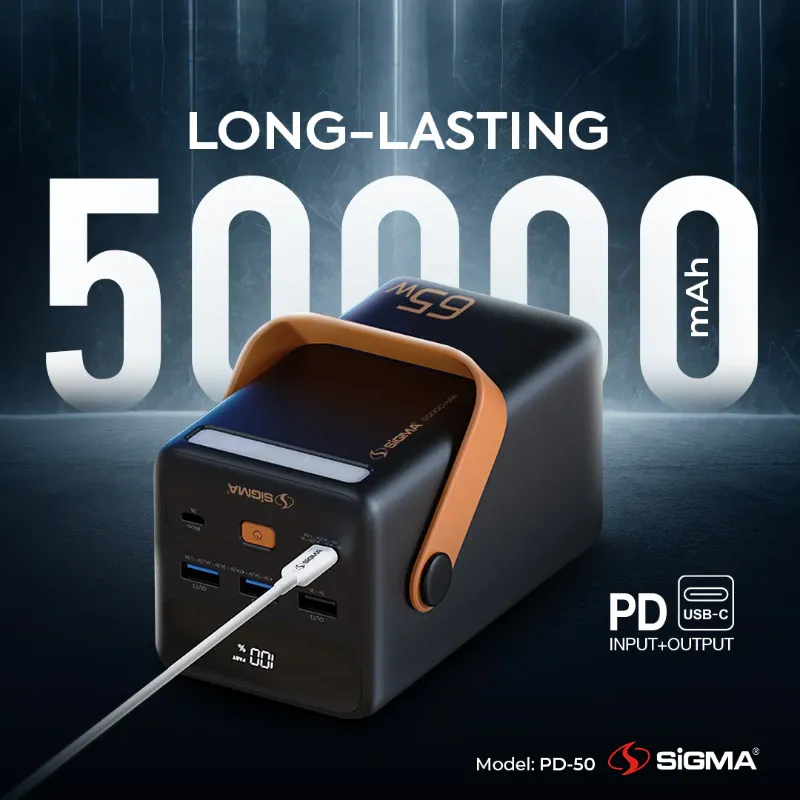 🆔 828 - SiGMA Power Bank 50,000mAh, 65w (PD-50)