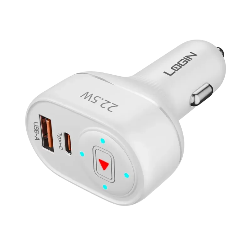 🆔 895 - LOGIN Car Charger Micro, PD 22.5w (L-600)
