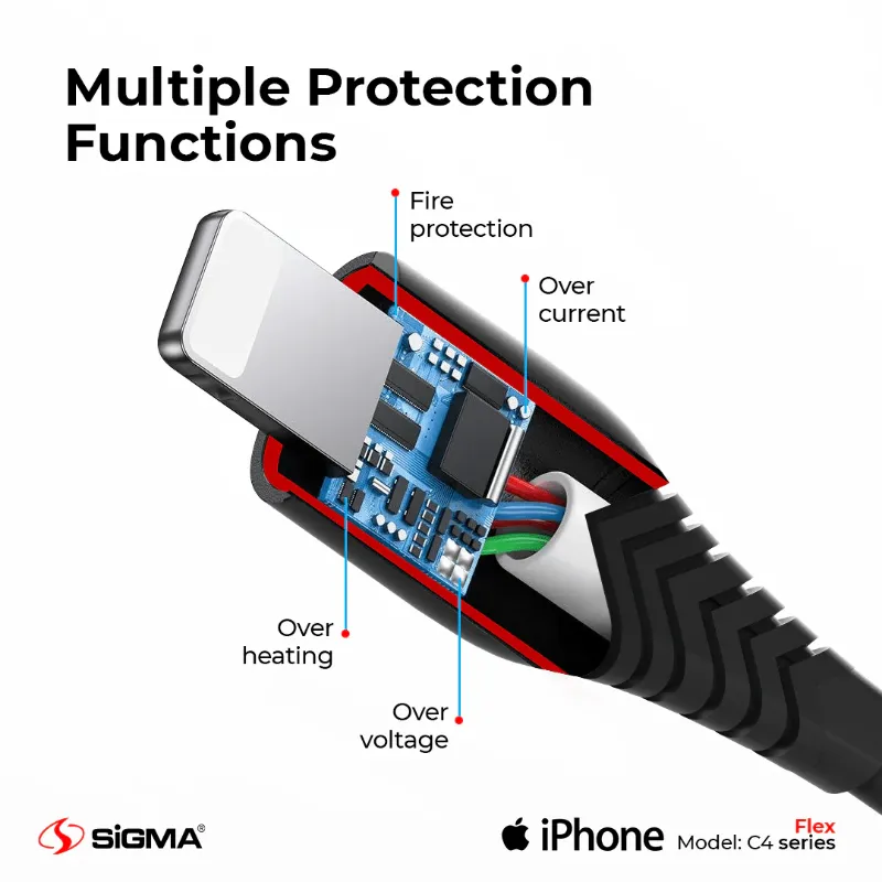🆔 877 - SiGMA Flex Data Cable IOS, 2.4A (C4)