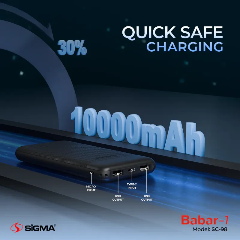 π 829 - SiGMA BABAR-1 Power Bank 10,000mAh, 2.1A (SC-98)