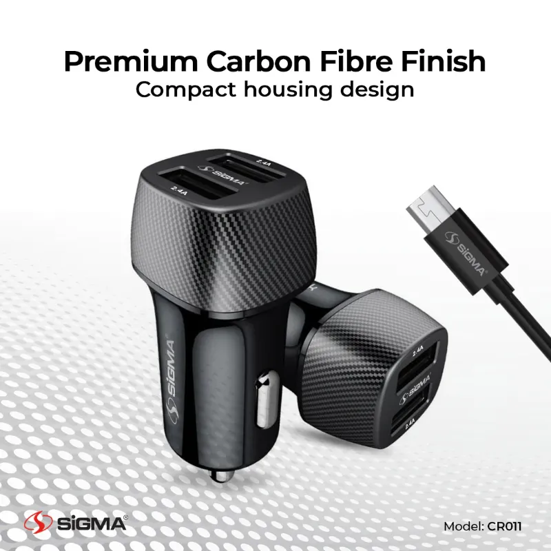 🆔 897 - SiGMA Car Charger, Micro 2.4A (CR011)