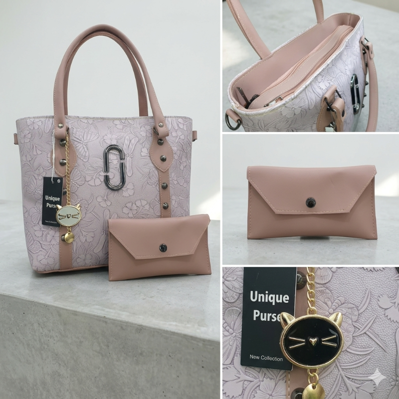 🆔 84 - Floral Embossed Handbag Set with Matching Pouch . . . . . . . . . . . . . . . . . . . . . . . . . . . . . . . . . . . . . . . . . . . . . . . . . . . . . . . . . . . . . . . . . . . . . . . . . . . . . . . . 🔴#Tags, (crossbody,Fashion purse, ladies handbag)