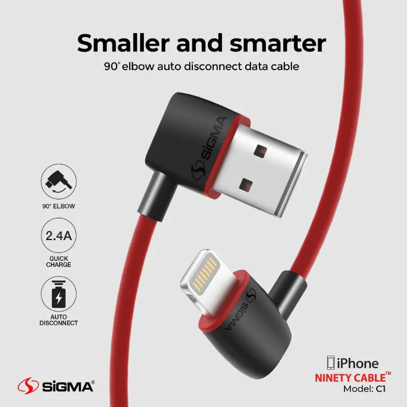 🆔 866 - SiGMA Ninety Cable IOS, 2.4A (C1) . . . . . . . . . . . . . . . . . . . . . . . . . . . . . . . . . . . . . . . . . . . . . . . . . . . . . . . . . . . . . . . . . . . . . . . . . . . . . . . . 🔴#Tags, (Gaming)