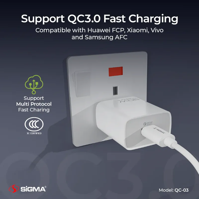 π 845 - SiGMA NEO POWER-5 Mobile Charger, 80w (QC-3)