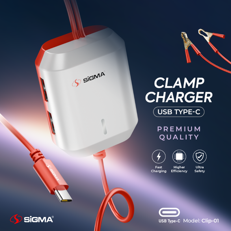 π 839 - SiGMA Clip Charger 3.0A Type-C (Clip-1)