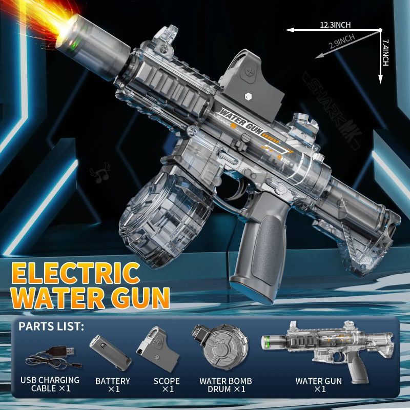 🆔 172 - M416 Electric Water Gun (Model-M416)  . . . . . . . . . . . . . . . . . . . . . . . . . . . . . . . . . . . . . . . . . . . . . . . . . . . . . . . . . . . . . . . . . . . . . . . . . . . . . . . . 🔴#Tags,(Electric Water Gun Toy, Automatic High Pressure Blaster, Transparent Water Gun, Rechargeable Summer Toy, Outdoor Water Battle)