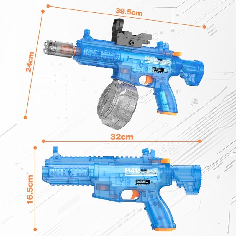 🆔 172 - M416 Electric Water Gun (Model-M416)  . . . . . . . . . . . . . . . . . . . . . . . . . . . . . . . . . . . . . . . . . . . . . . . . . . . . . . . . . . . . . . . . . . . . . . . . . . . . . . . . 🔴#Tags,(Electric Water Gun Toy, Automatic High Pressure Blaster, Transparent Water Gun, Rechargeable Summer Toy, Outdoor Water Battle)