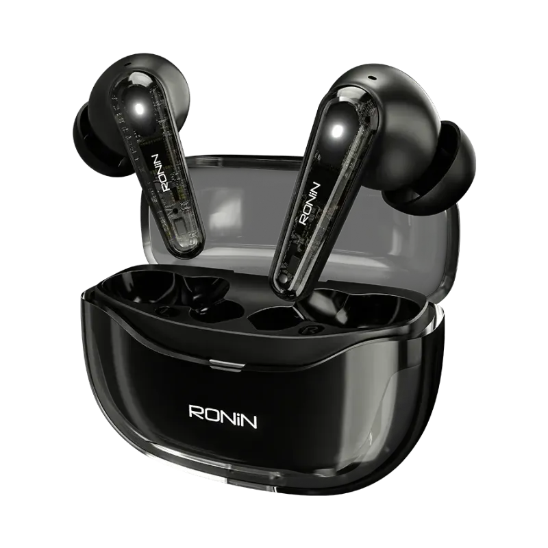 🆔 223 - RONIN - Lucid Wireless Earbuds (Model-R-7135) . . . . . . . . . . . . . . . . . . . . . . . . . . . . . . . . . . . . . . . . . . . . . . . . . . . . . . . . . . . . . . . . . . . . . . . . . . . . . . . . 🔴#Tags,(Lucid Wireless Earbuds, Bluetooth V54 Earbuds, Dual Device Connection, Quad Mic ENC Calling, Transparent Glass Finish)
