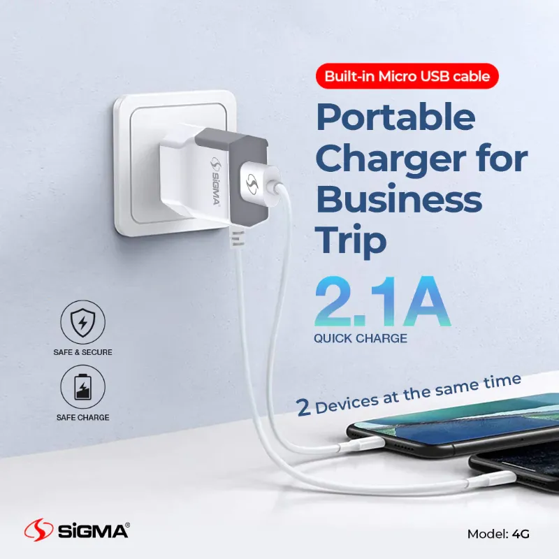 π 853 - SiGMA Travel Mobile Charger Micro, 2.1A (4G)